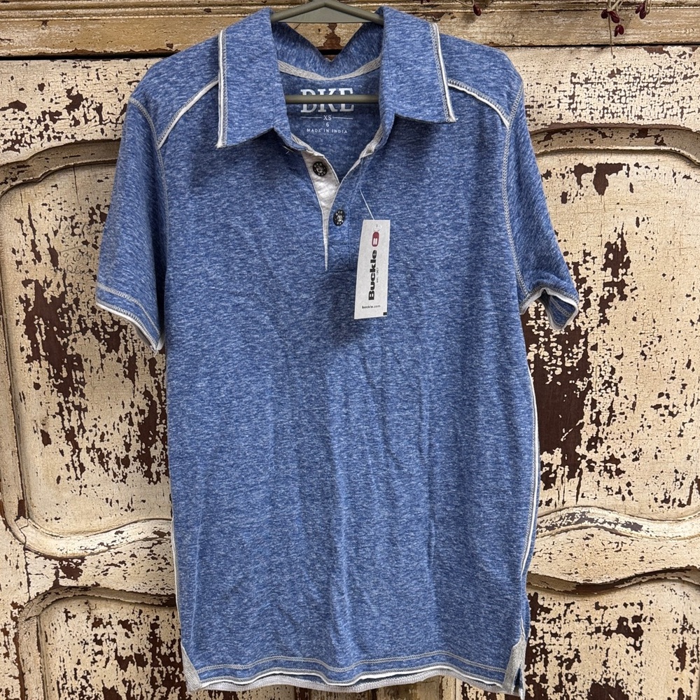 BKE Heathered Blue Polo Shirt Sz 6